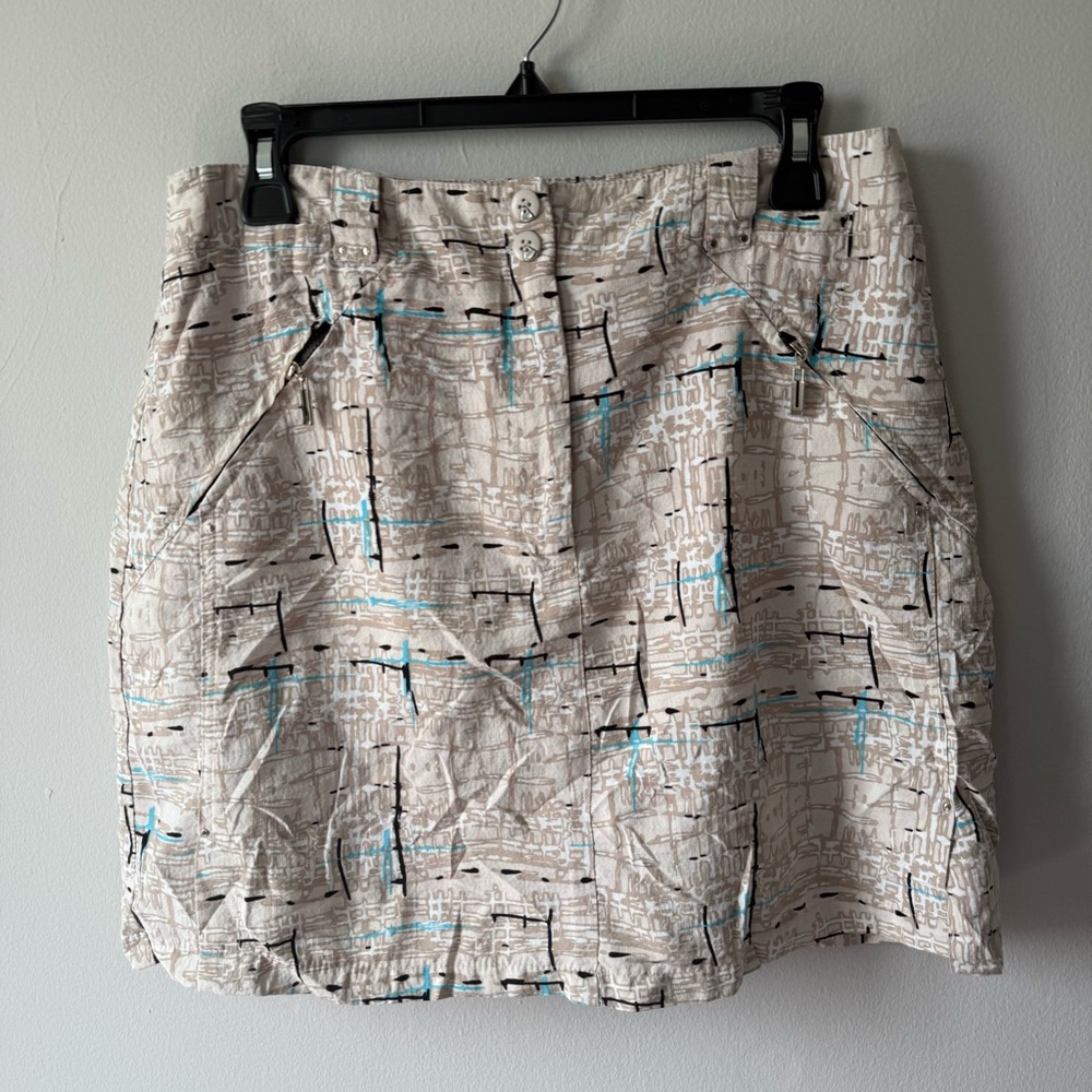 Stylish Beige Patterned Women's Skort